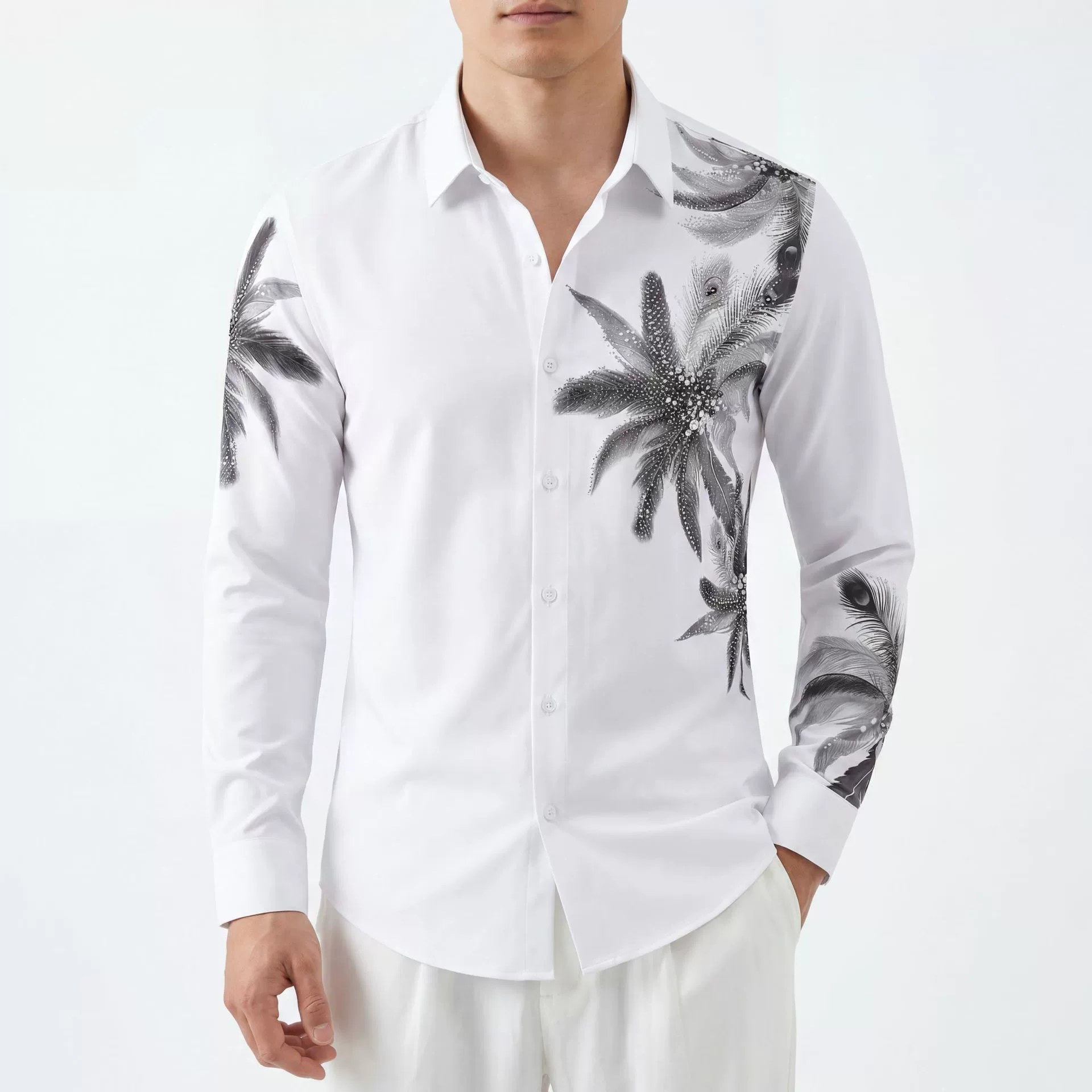 Digital Print Wrinkle Resistant Long Sleeve Shirt — wholesale men's shirt from AUTOCNEX