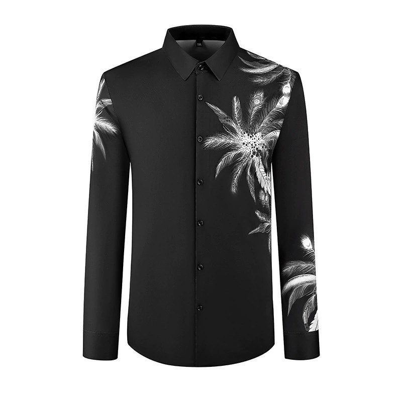 Digital Print Wrinkle Resistant Long Sleeve Shirt view 5
