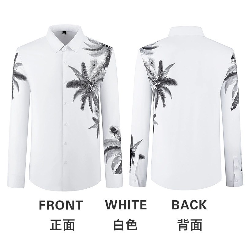 Digital Print Wrinkle Resistant Long Sleeve Shirt view 6