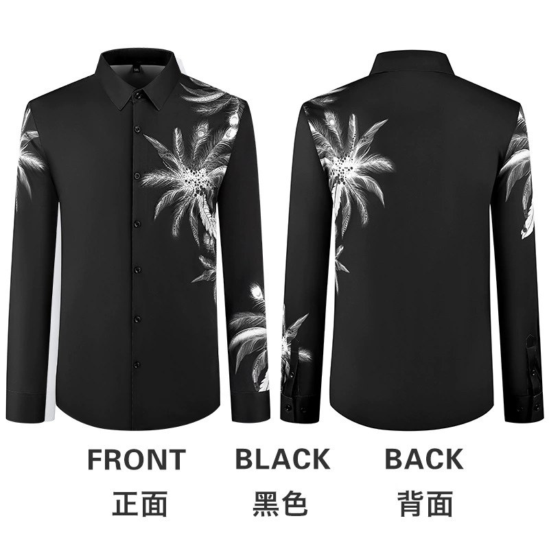 Digital Print Wrinkle Resistant Long Sleeve Shirt view 7