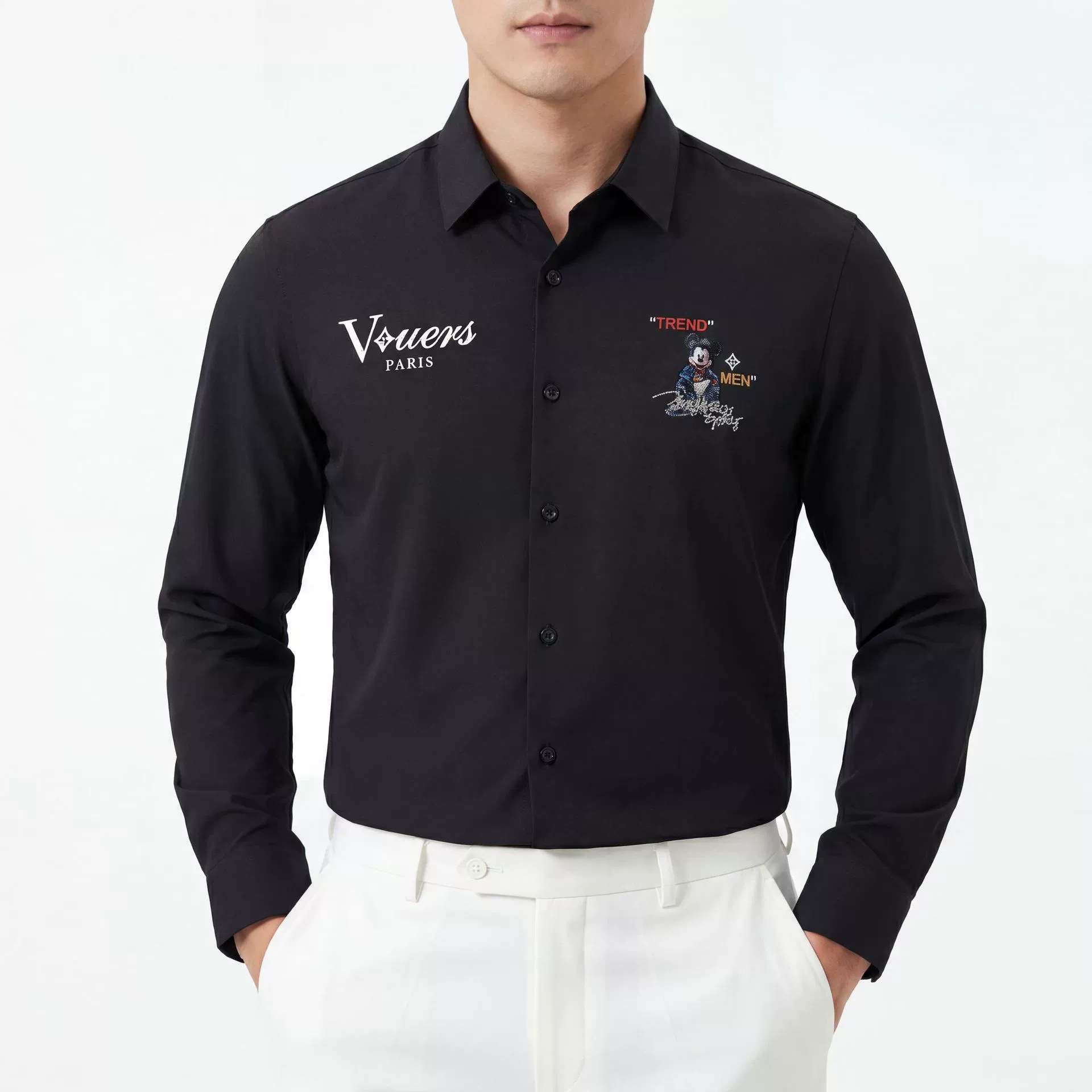 Camisa de Manga Larga de Negocios con Estampado de Dibujos Animados view 2