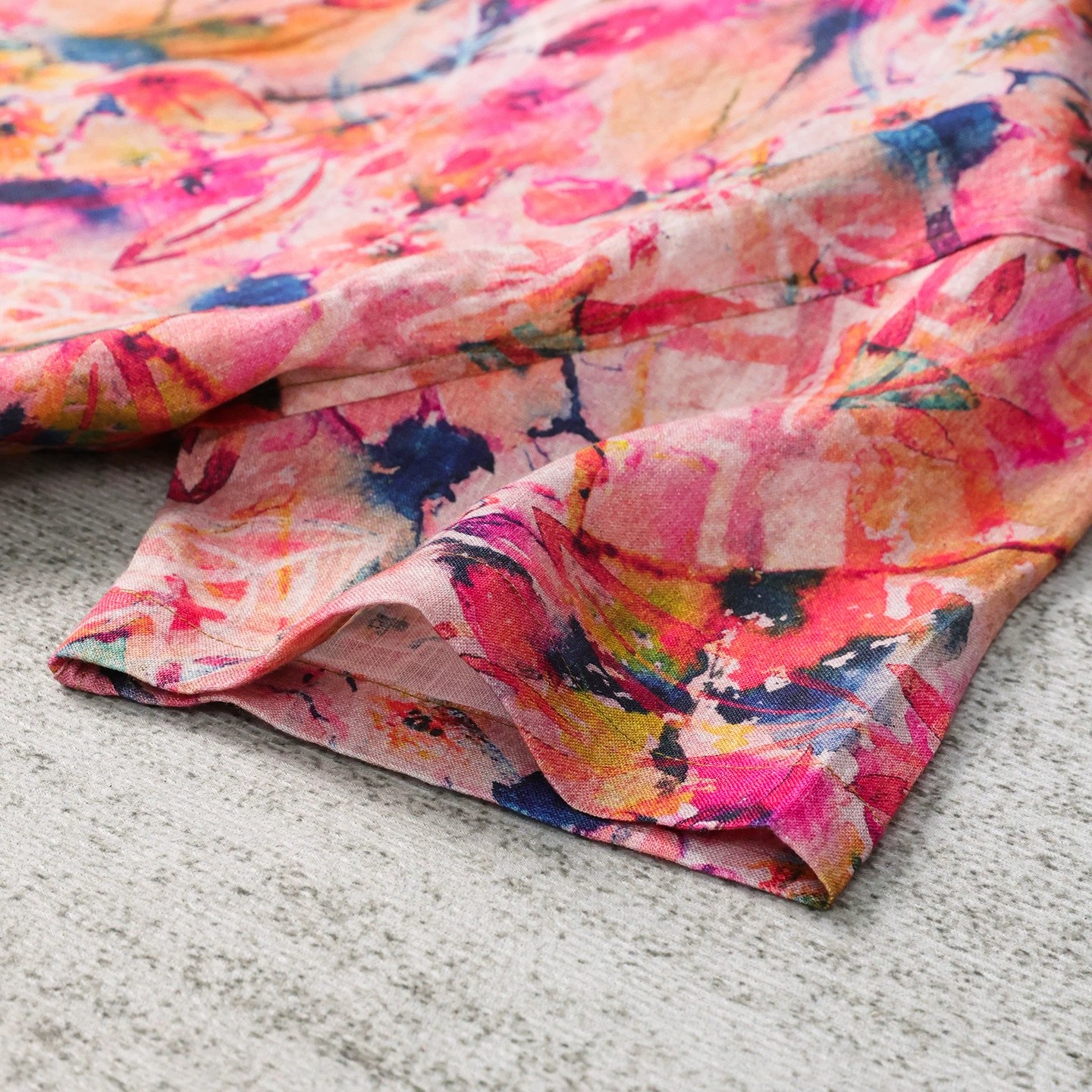 Watercolor Floral Print Short Sleeve Shirt view 2