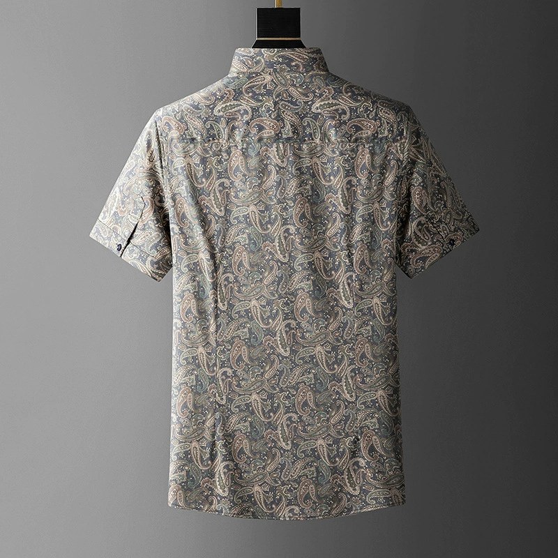 Casual Slim Fit Paisley Short Sleeve Shirt view 2