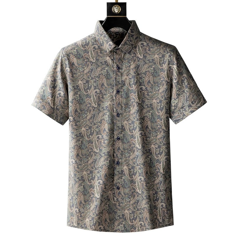 Casual Slim Fit Paisley Short Sleeve Shirt view 5