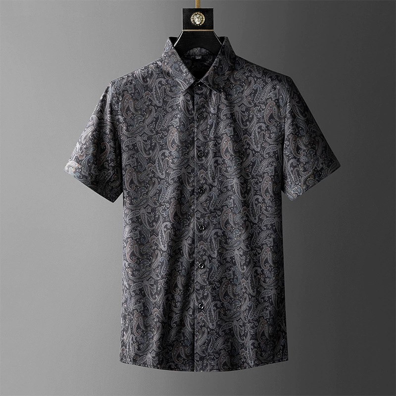 Casual Slim Fit Paisley Short Sleeve Shirt view 7