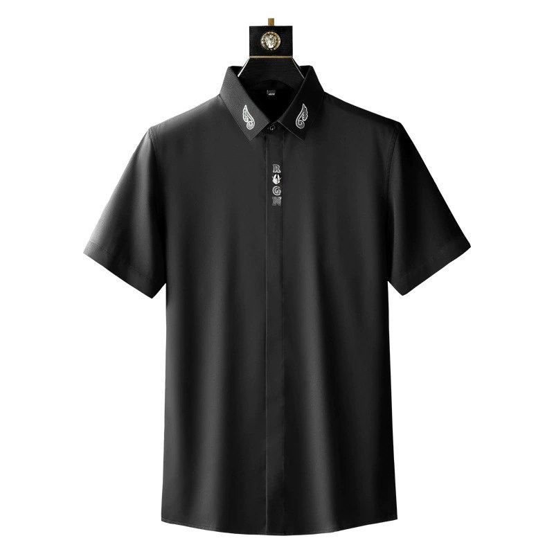 Casual Slim Fit Solid Short Sleeve Shirt view 5