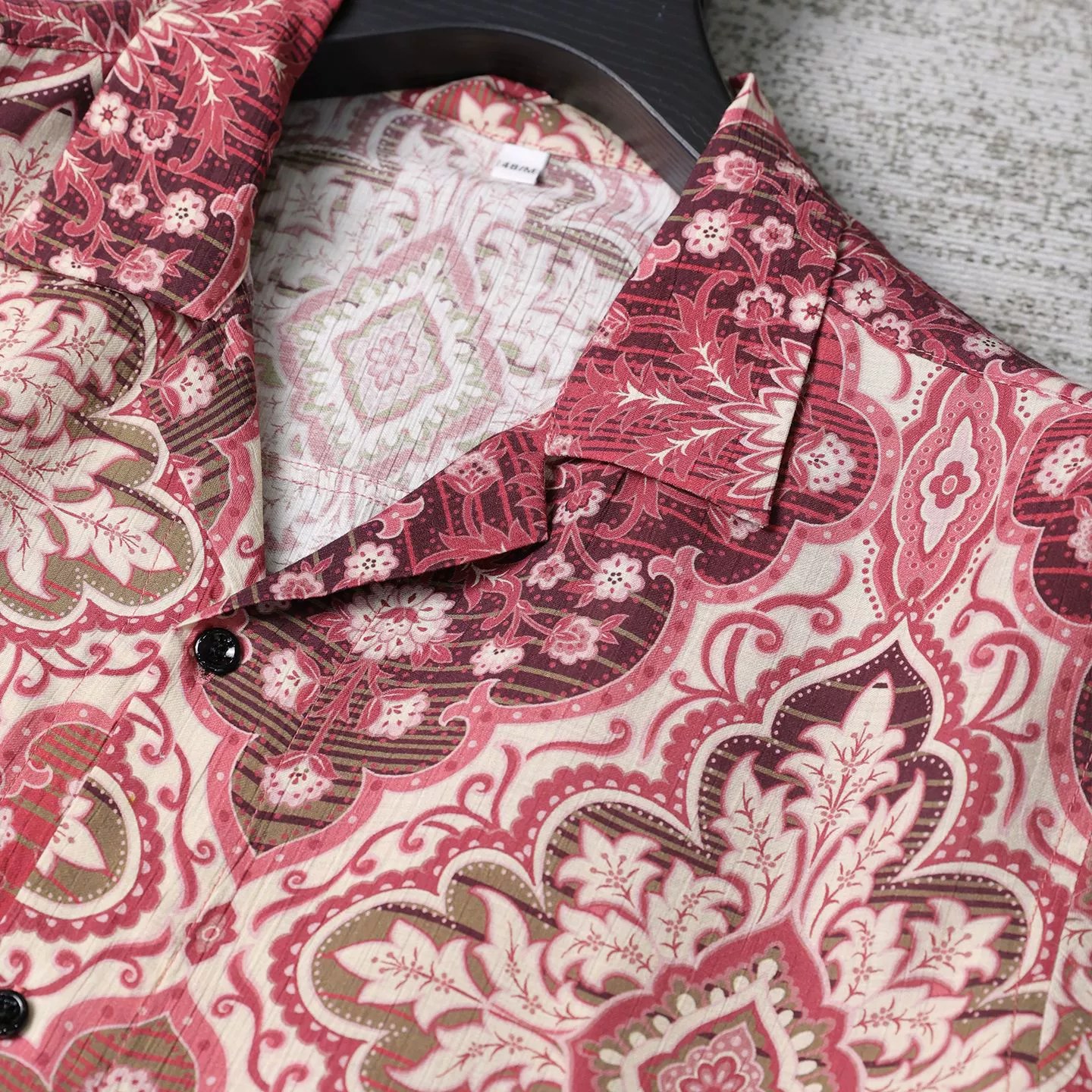 Vintage Paisley Print Short Sleeve Shirt view 3