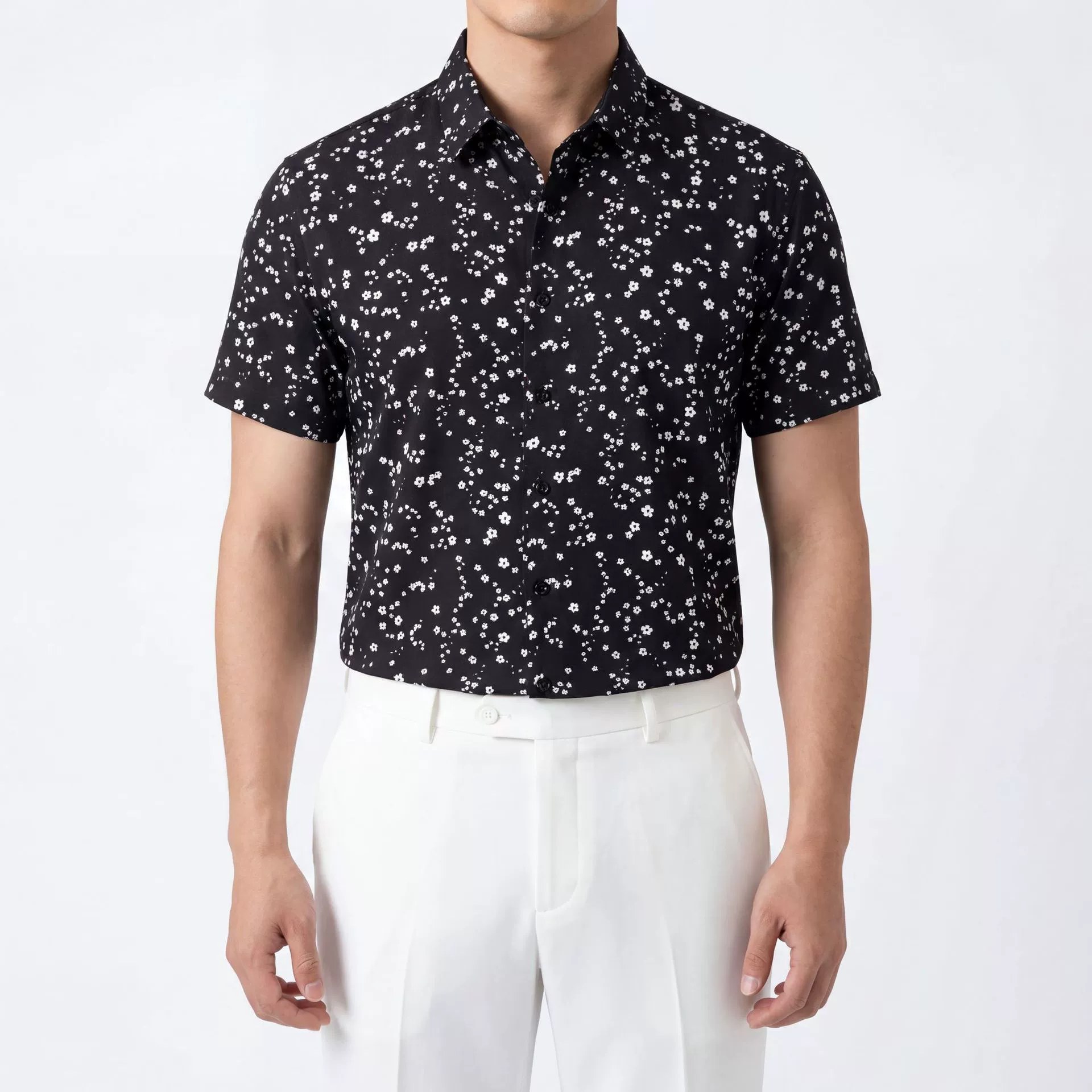 Floral 3D Digital Print Short Sleeve Shirt view 2