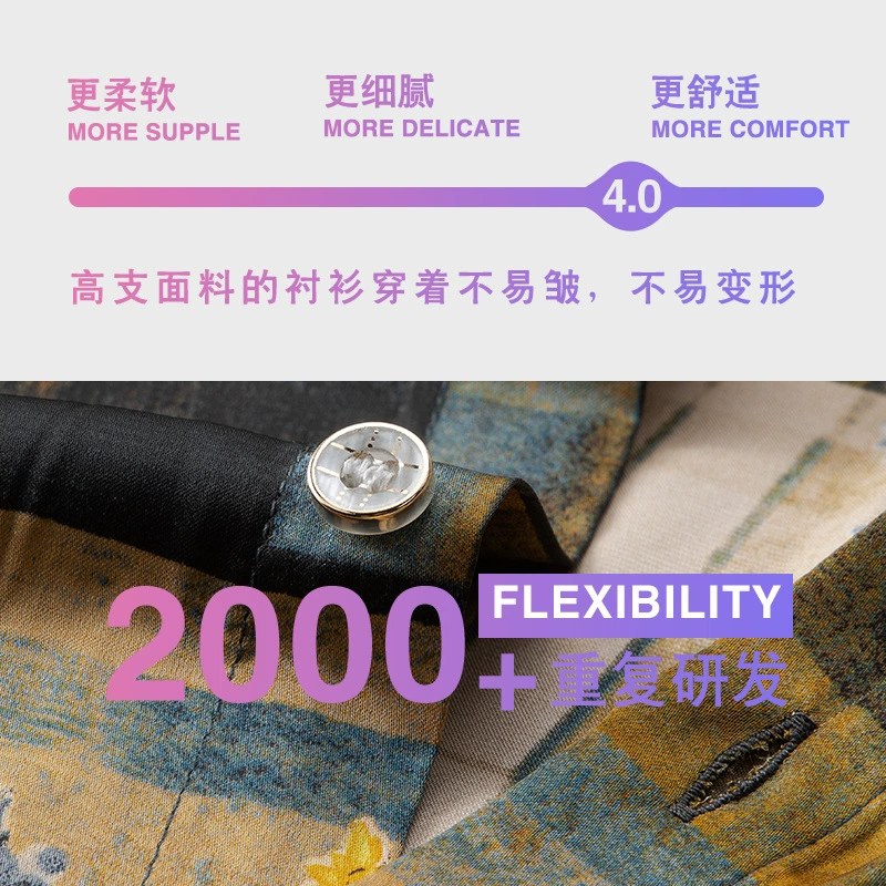 Plum Blossom Print Short Sleeve Shirt view 4