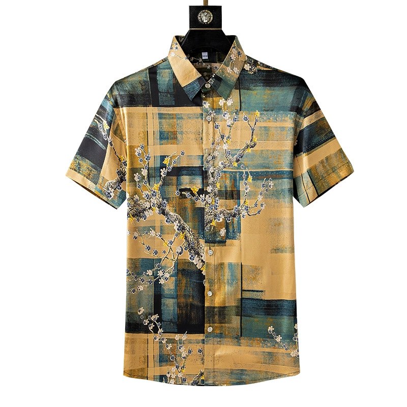 Plum Blossom Print Short Sleeve Shirt view 5