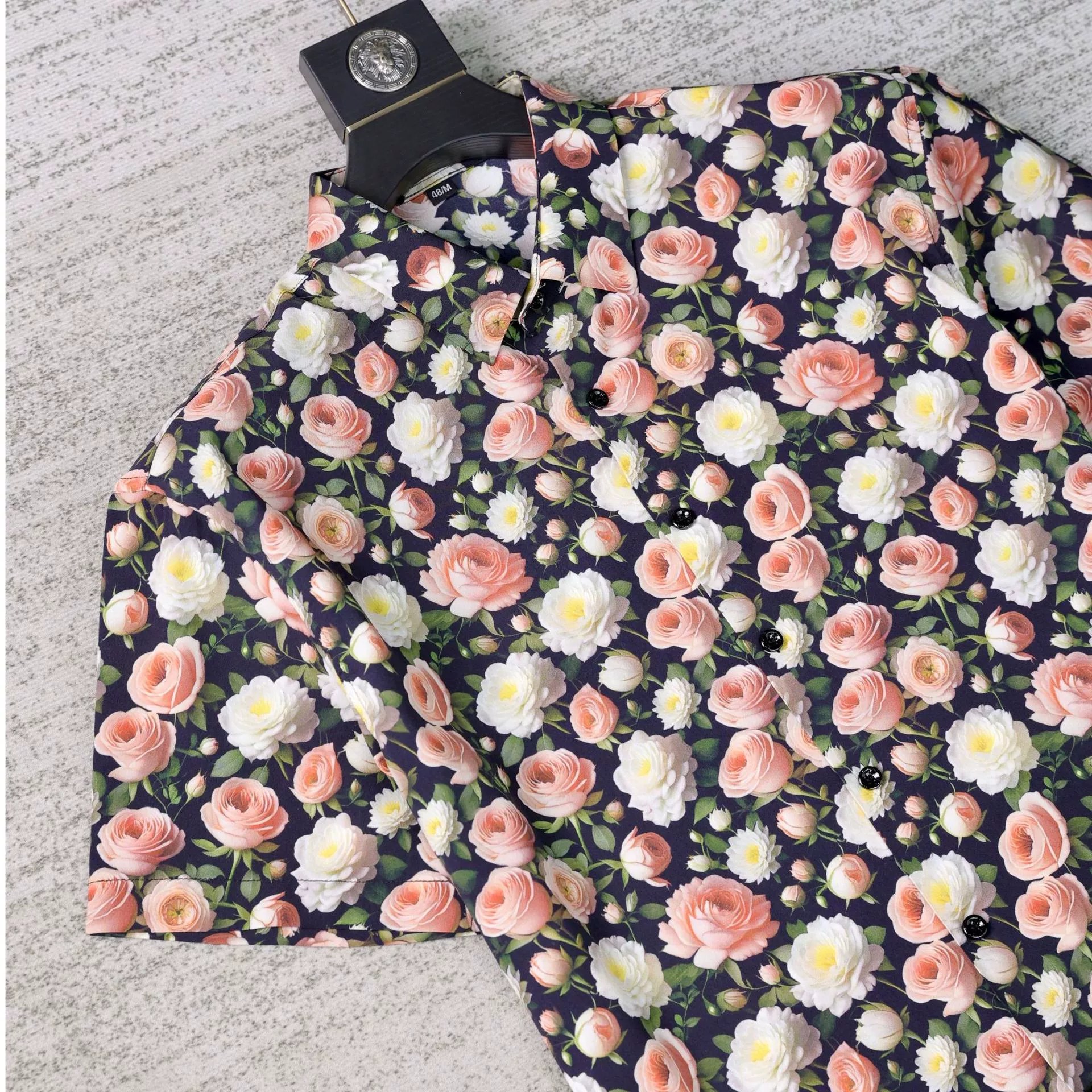 Rose Floral All-Over Print Short Sleeve Shirt view 2