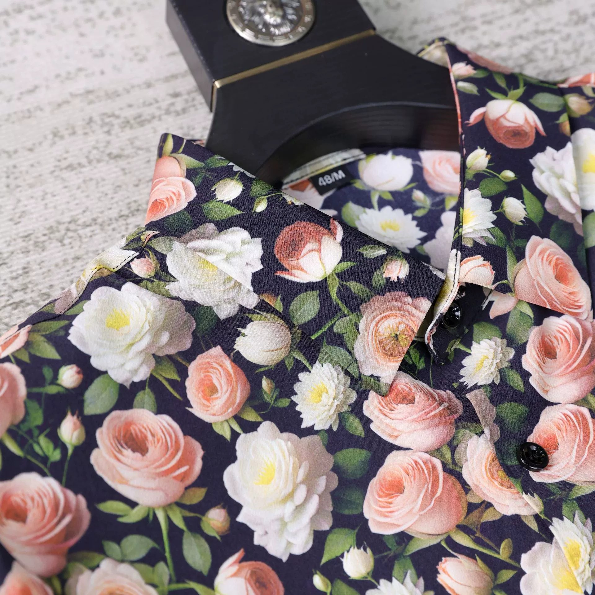Rose Floral All-Over Print Short Sleeve Shirt view 3