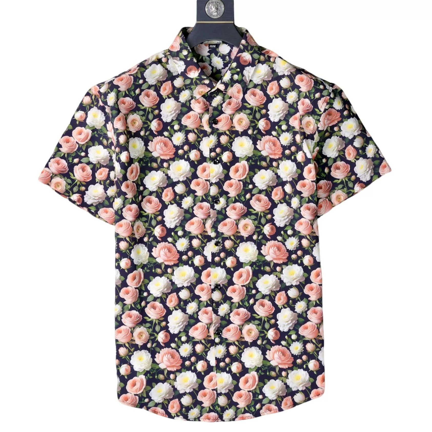 Rose Floral All-Over Print Short Sleeve Shirt view 5