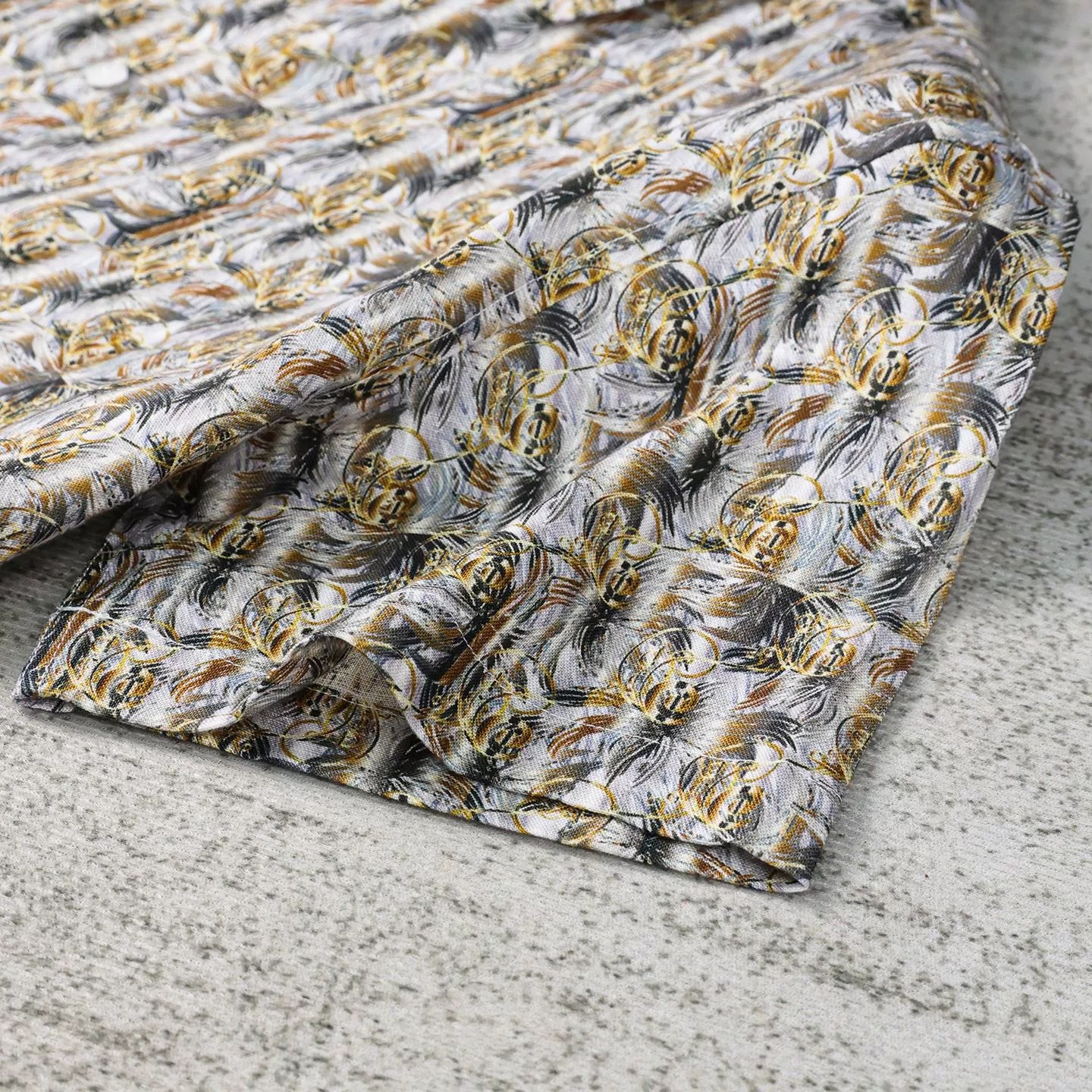 Gold Geometric Print Short Sleeve Shirt view 4