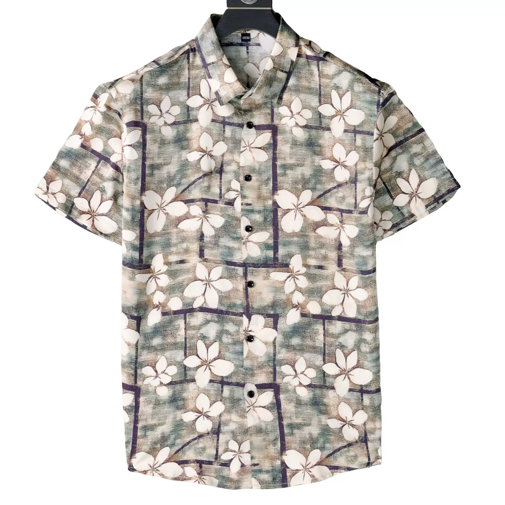 Vintage Hawaiian Floral Short Sleeve Shirt view 4