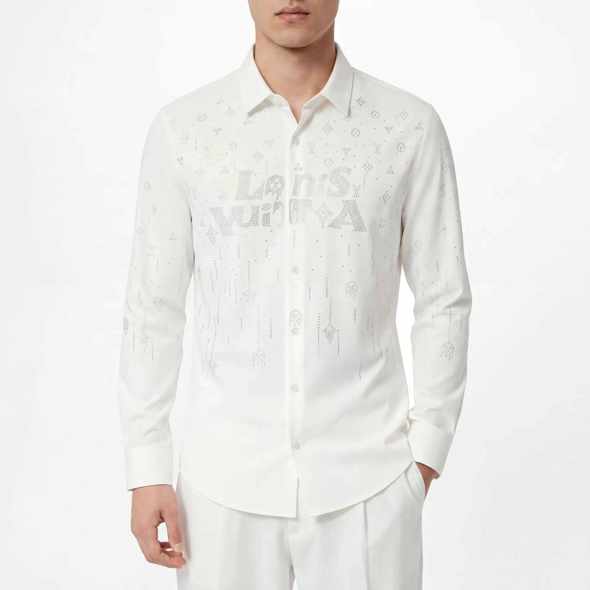 Digital Print Rhinestone Long Sleeve Shirt — wholesale men's shirt from AUTOCNEX