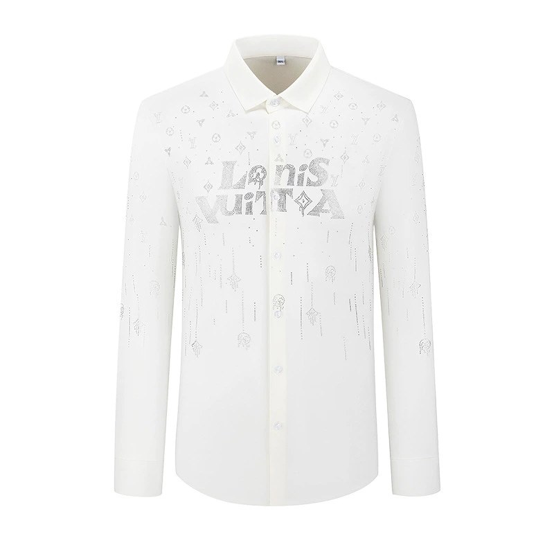 Digital Print Rhinestone Long Sleeve Shirt view 5