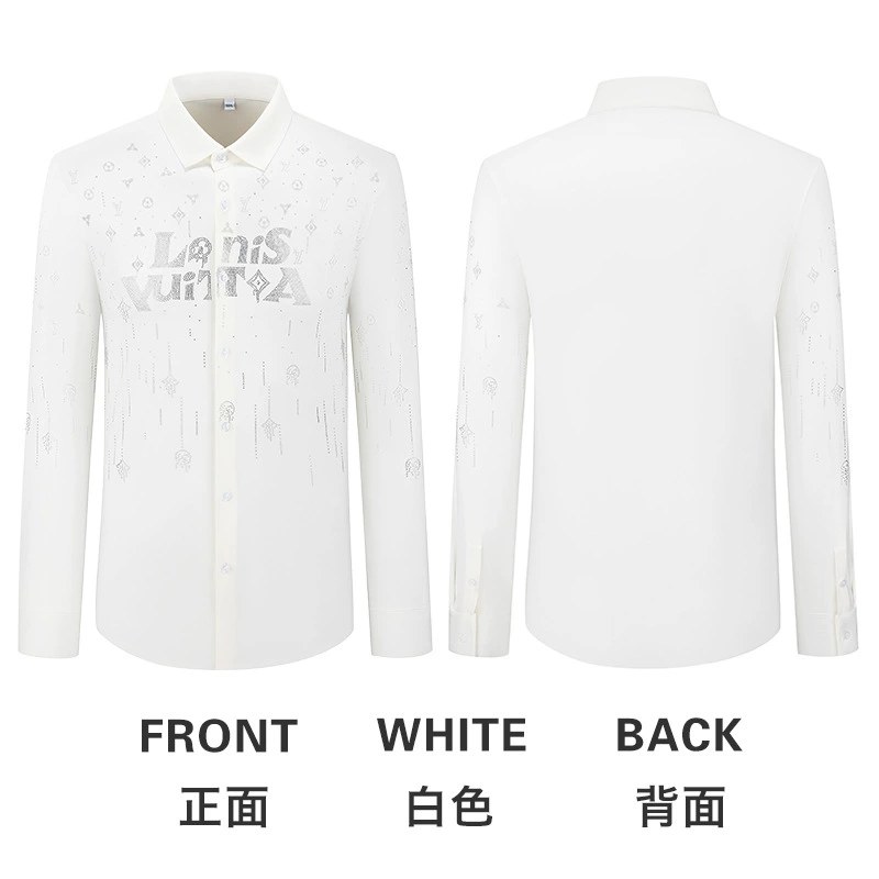 Digital Print Rhinestone Long Sleeve Shirt view 6