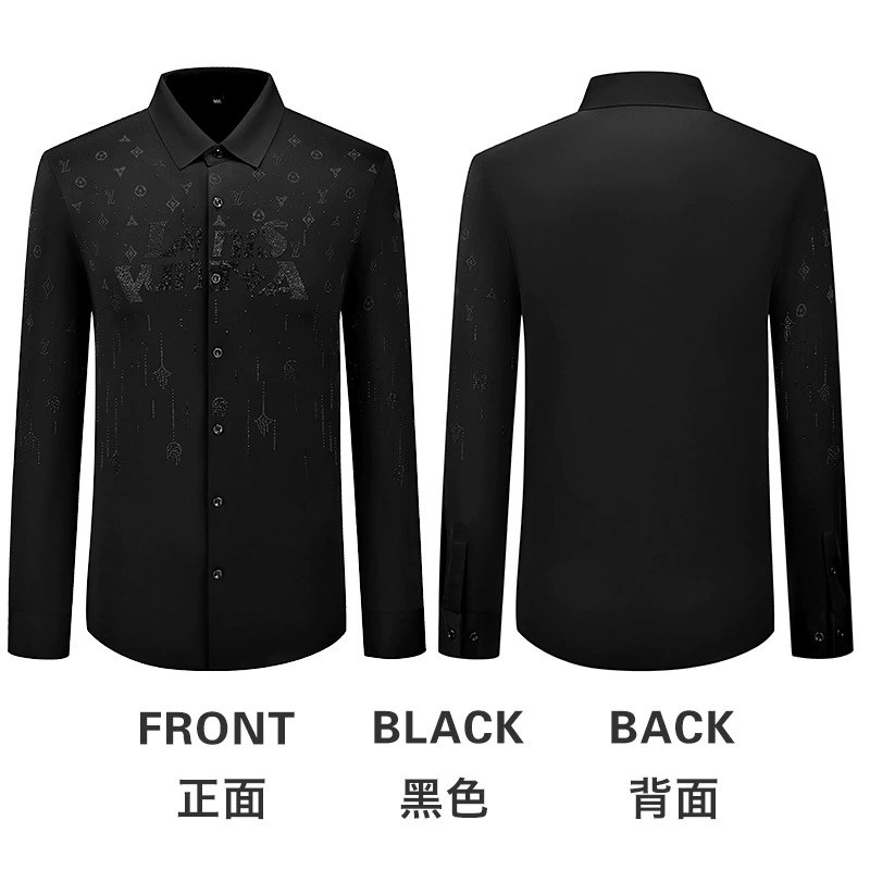 Digital Print Rhinestone Long Sleeve Shirt view 7
