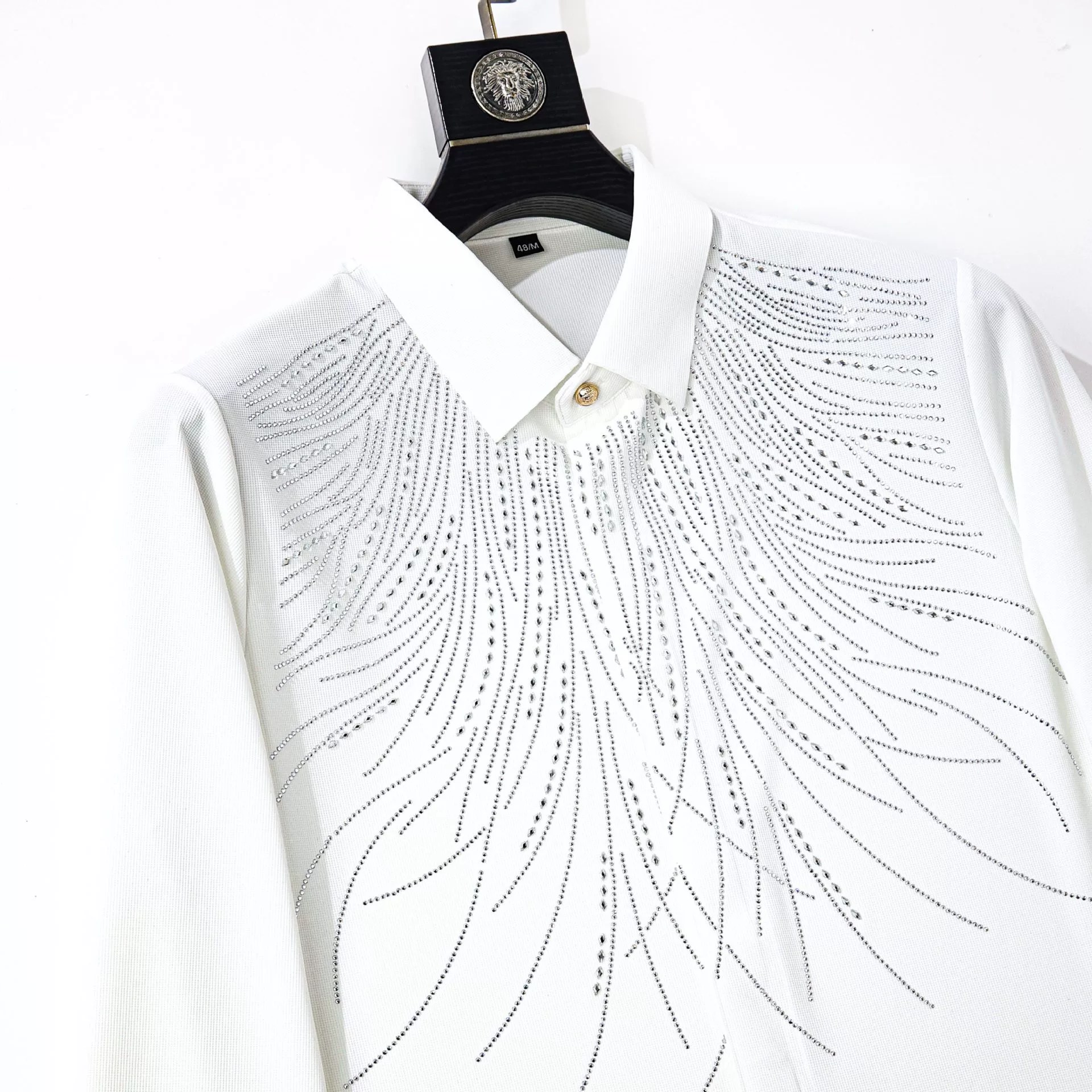 High-Temperature Rhinestone Wing Long Sleeve Shirt view 4