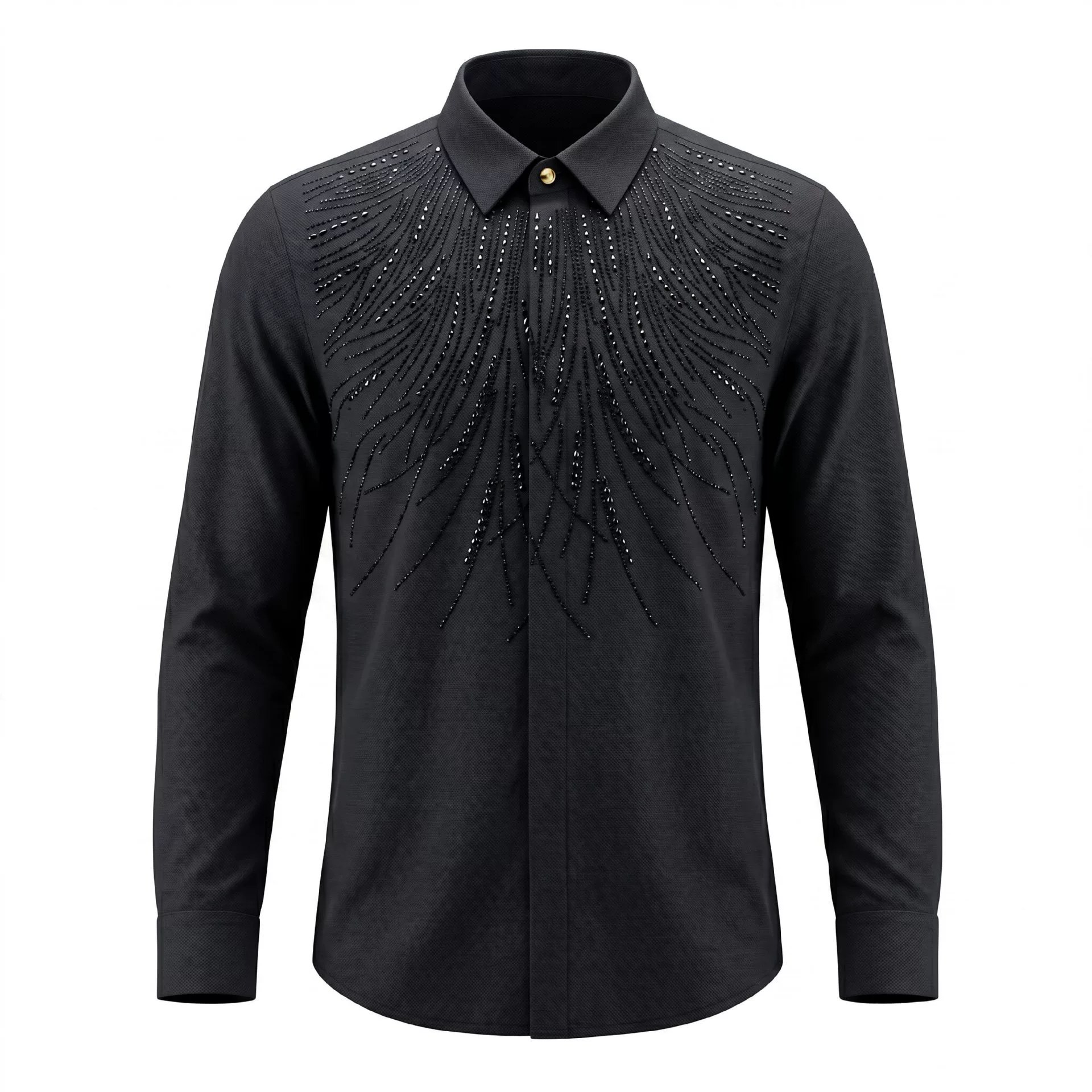 High-Temperature Rhinestone Wing Long Sleeve Shirt view 7