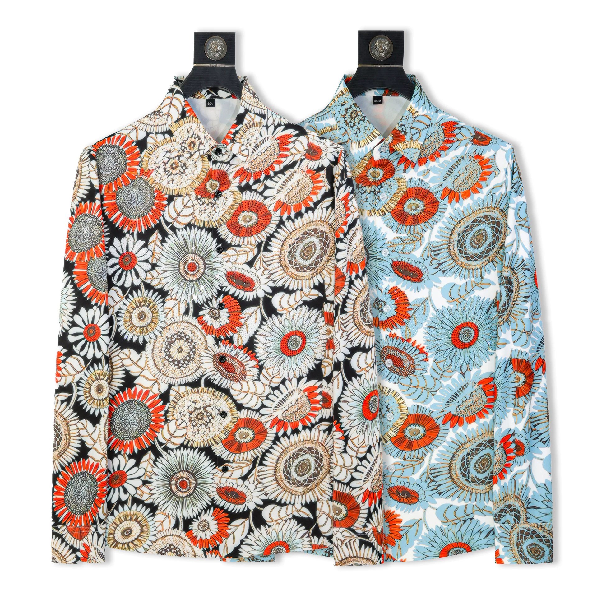 Vintage Sunflower Rhinestone Digital Print Long Sleeve Shirt view 5