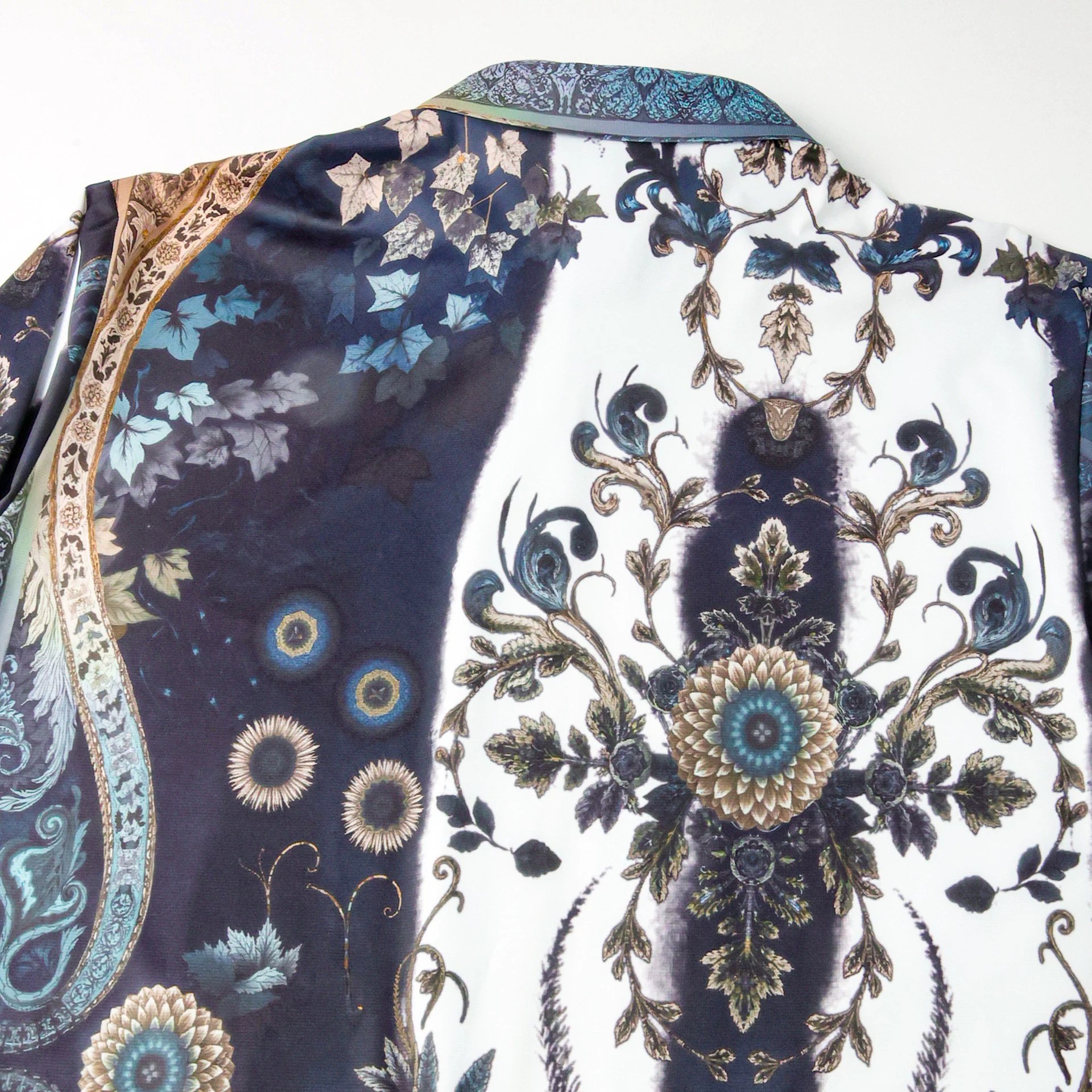 Vintage Paisley Rhinestone Digital Print Long Sleeve Shirt view 4