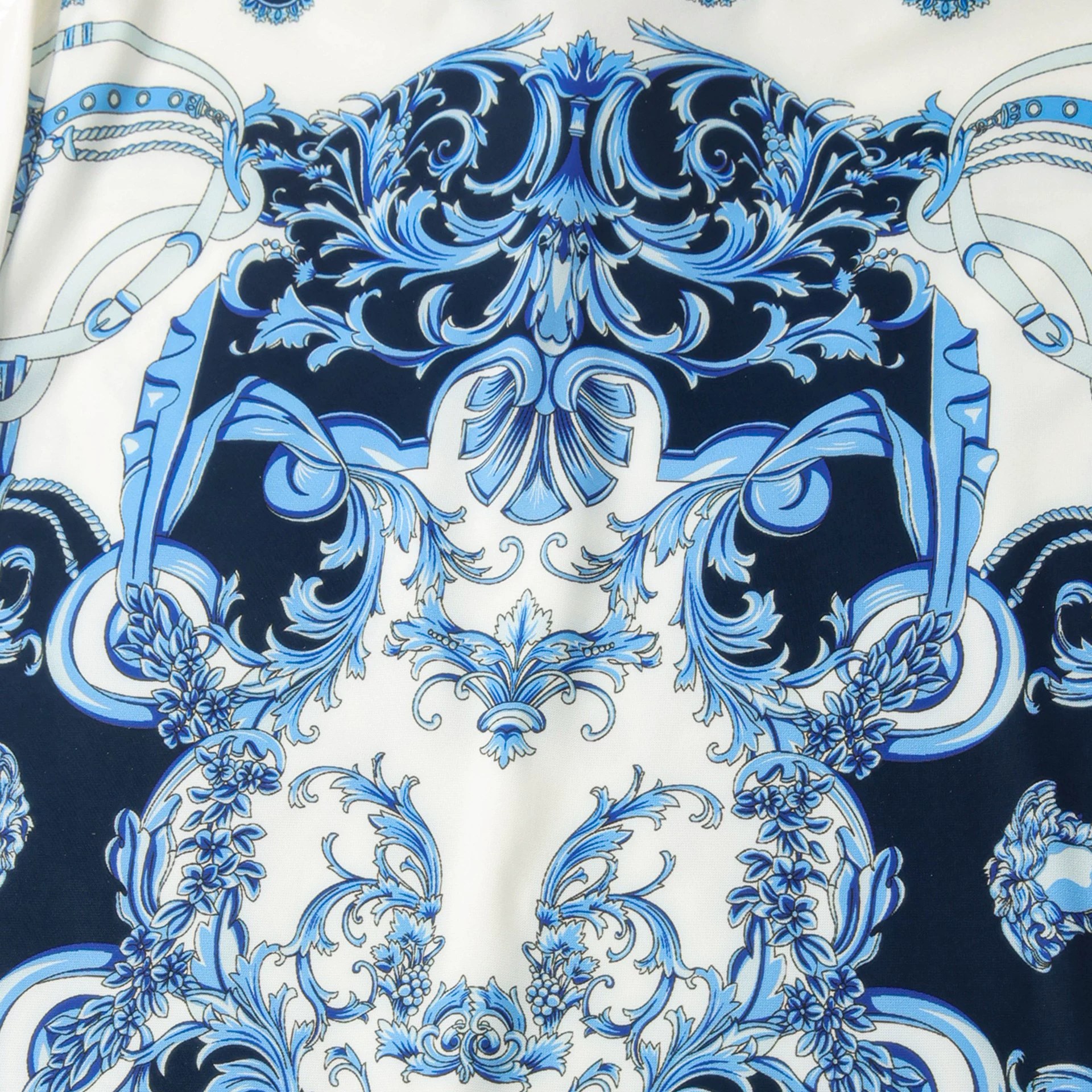 Baroque Chain Digital Print Rhinestone Long Sleeve Shirt view 4