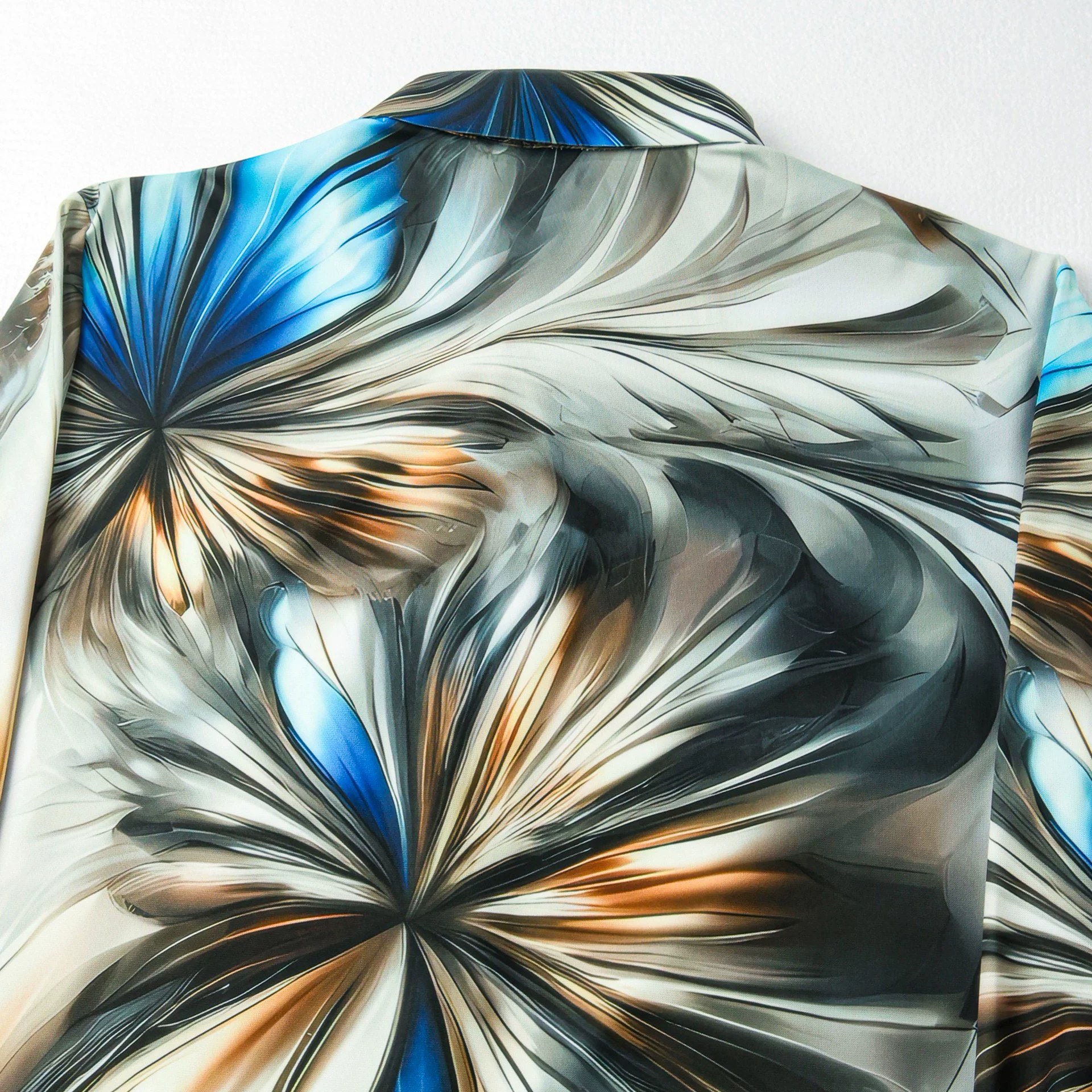 Gradient Rhinestone Digital Print Long Sleeve Shirt view 4