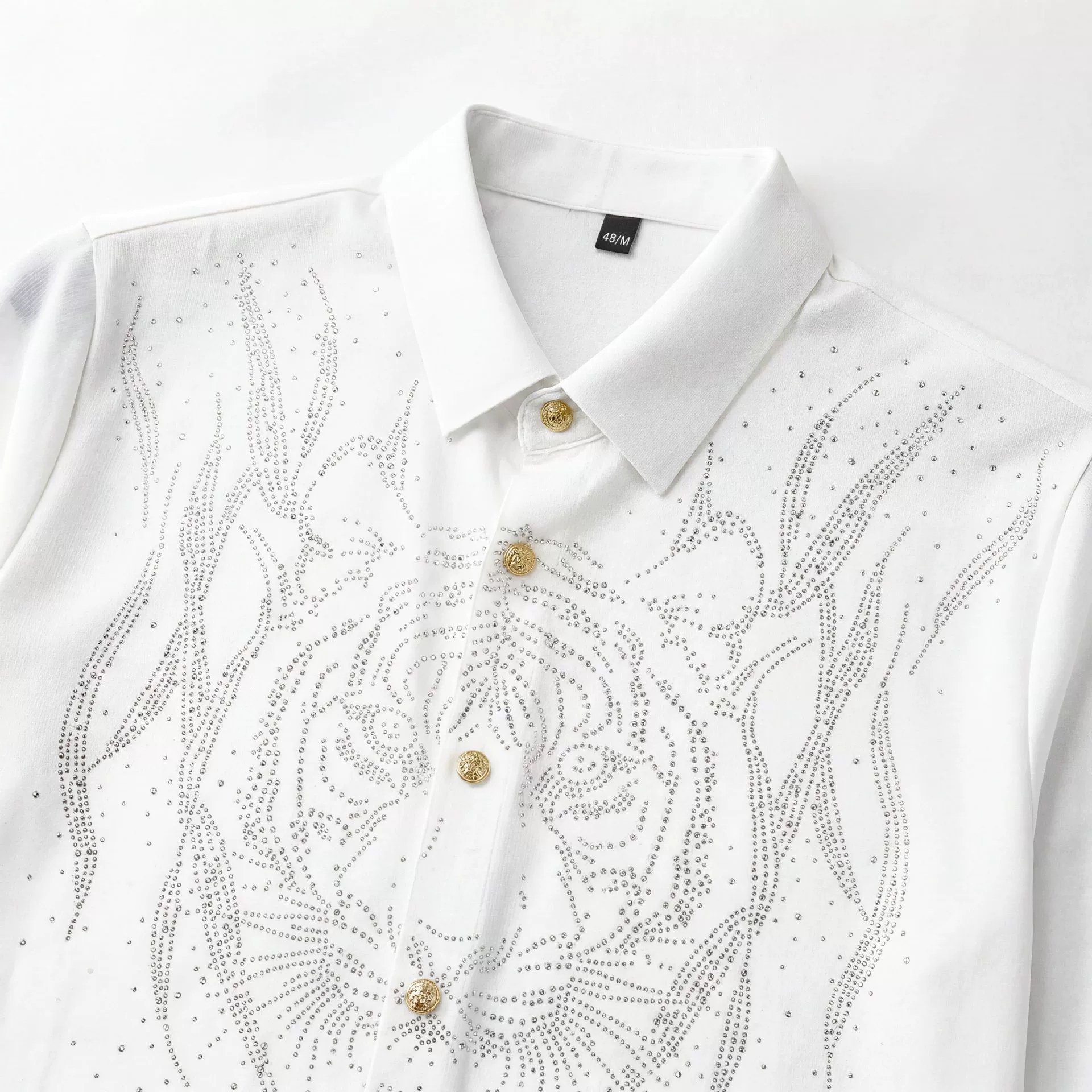 Starry Tiger Head Rhinestone Long Sleeve Shirt view 4