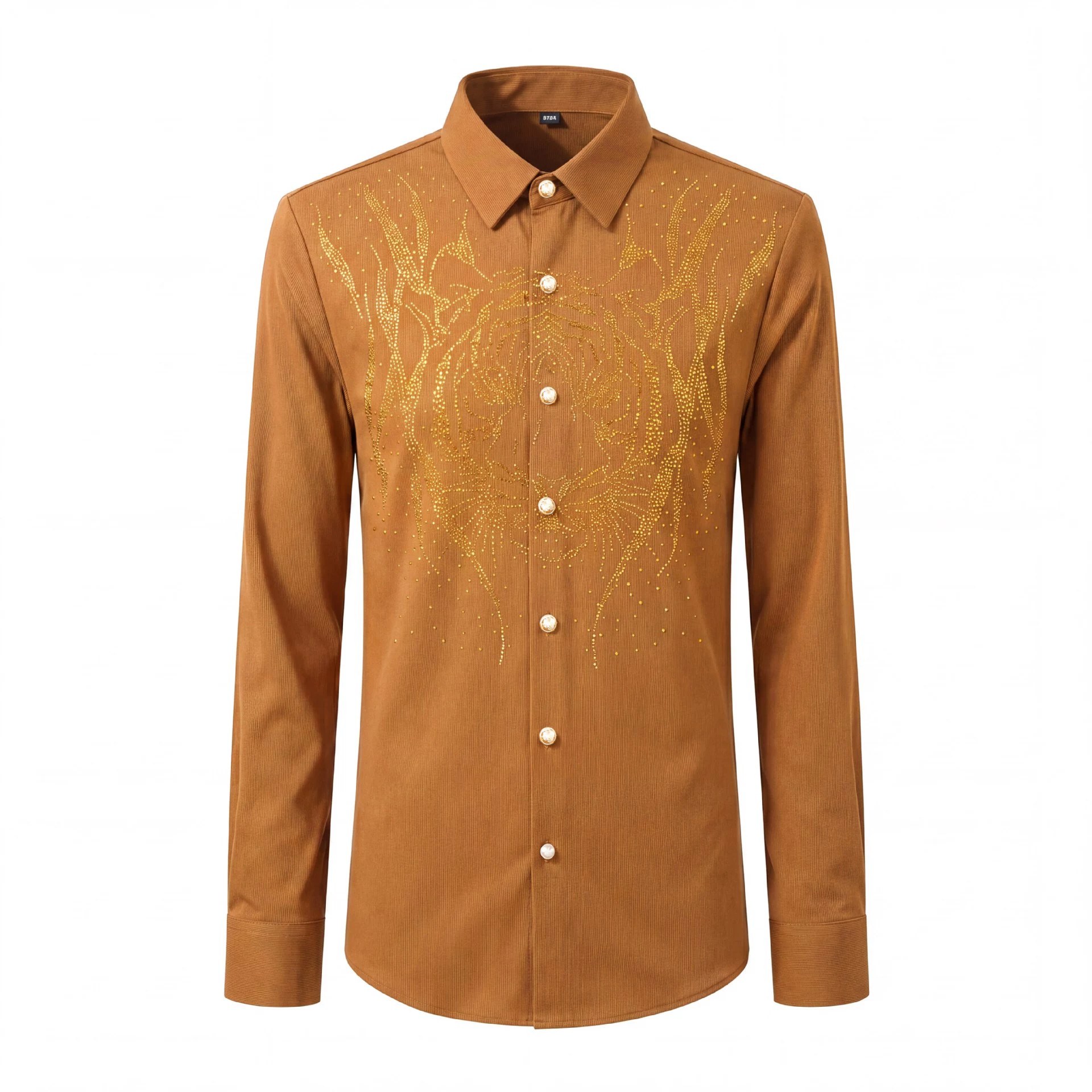 Starry Tiger Head Rhinestone Long Sleeve Shirt view 8