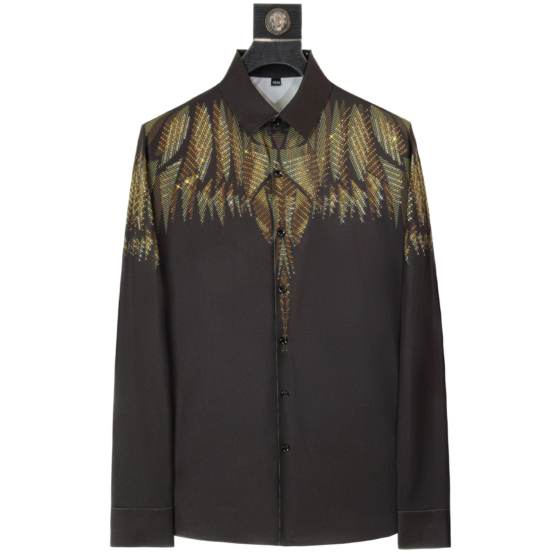 Premium Rhinestone Long Sleeve Business Shirt view 7