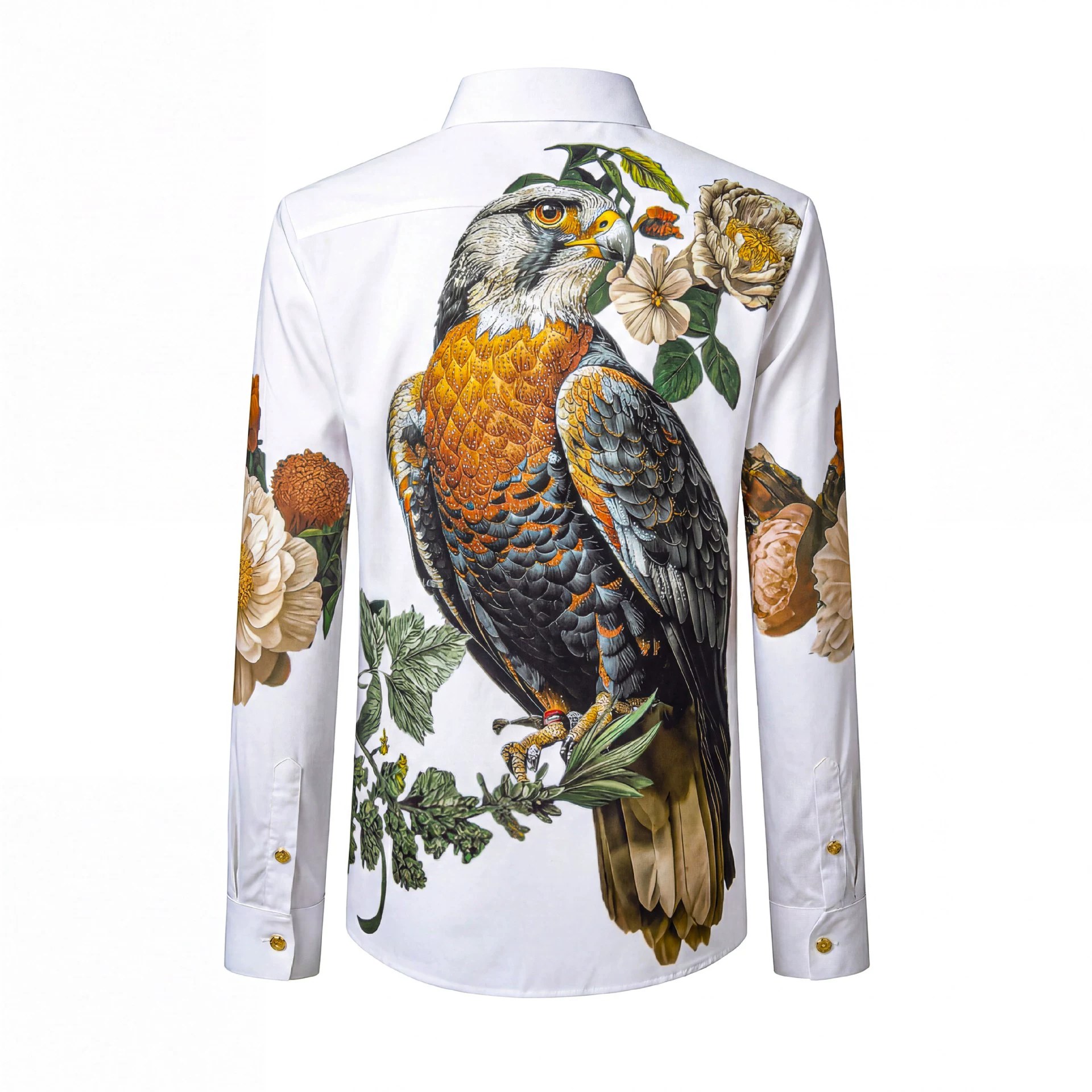 Premium Peony Rhinestone Digital Print Long Sleeve Shirt view 3