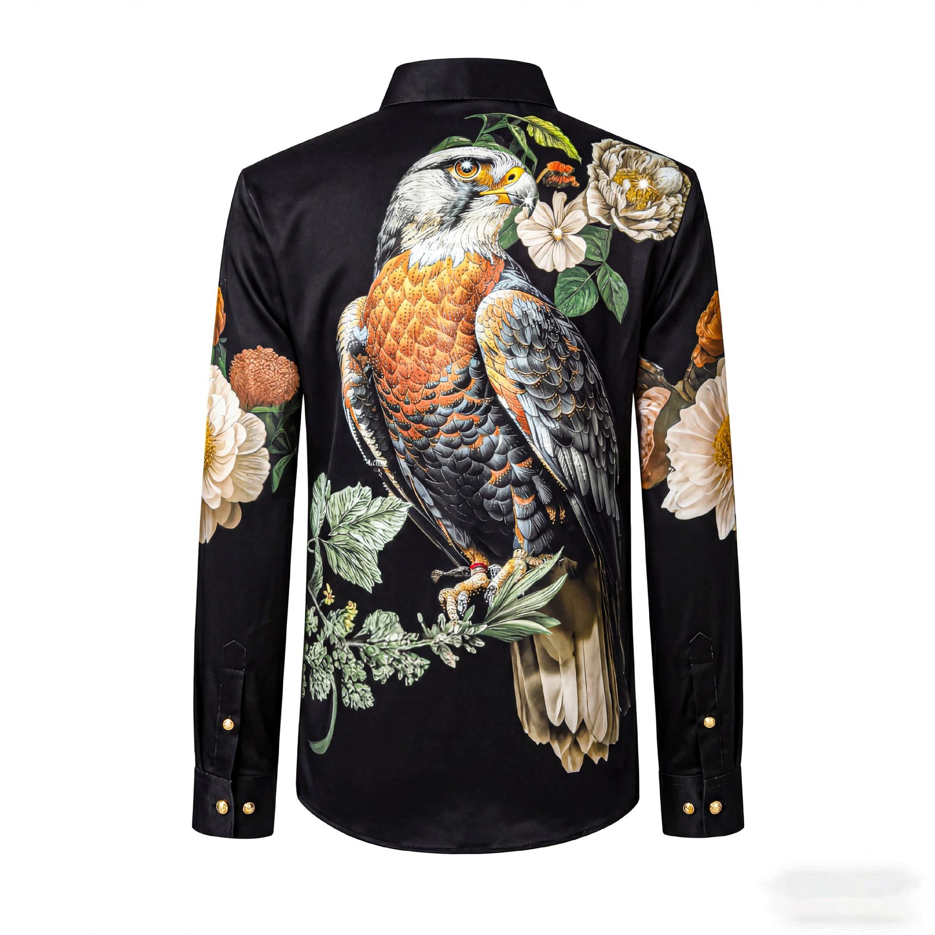 Premium Peony Rhinestone Digital Print Long Sleeve Shirt view 4