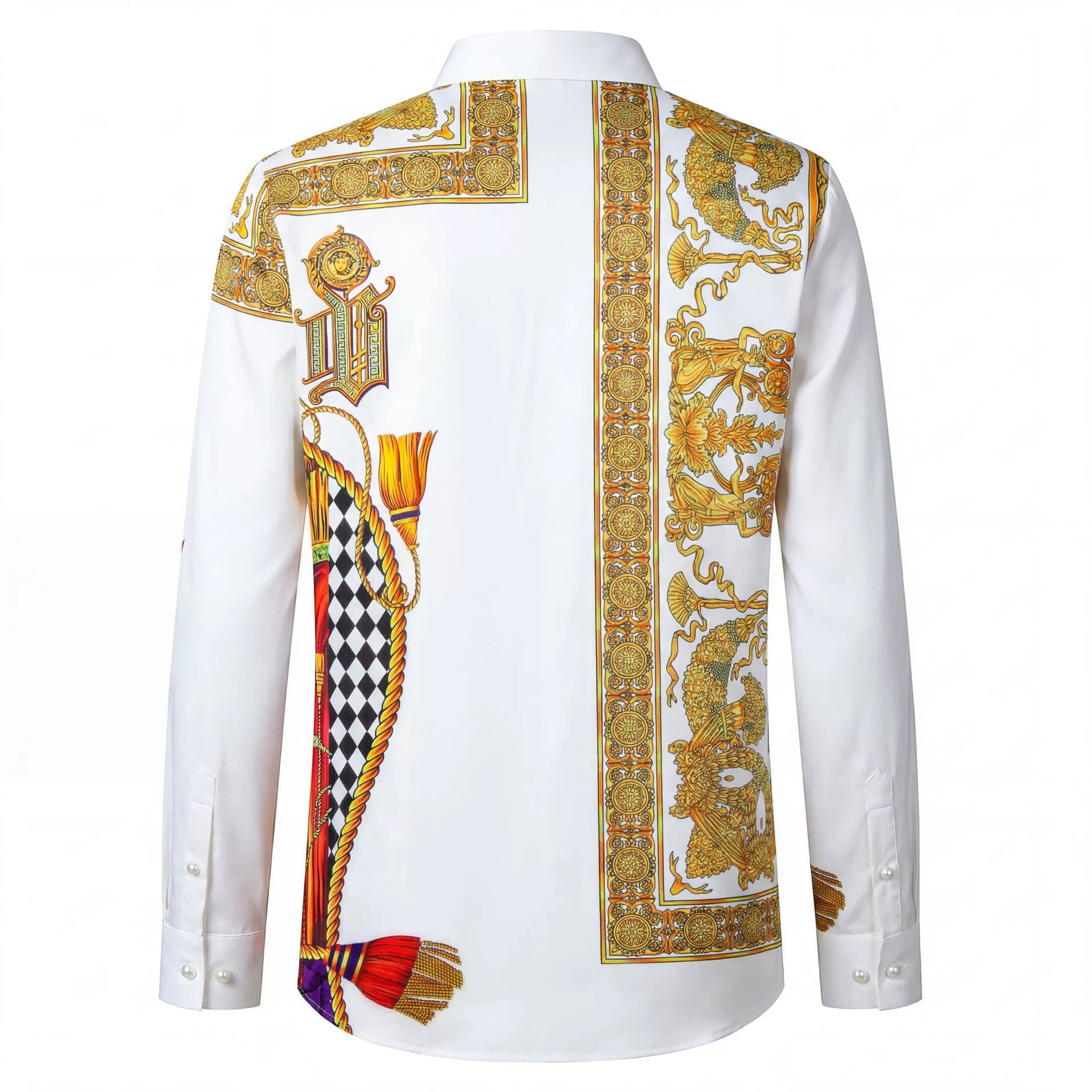 Premium European Royal Rhinestone Digital Print Shirt view 3