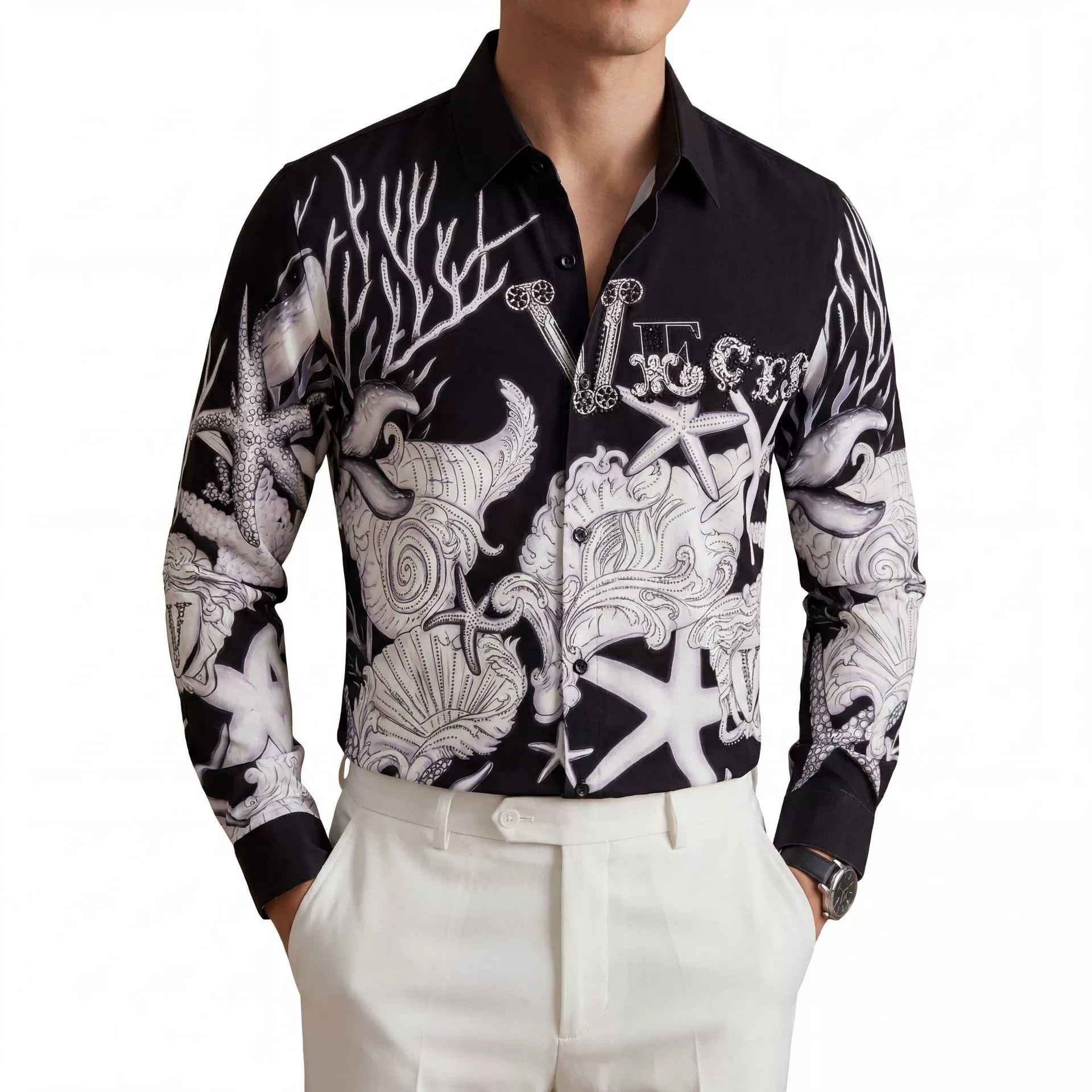 Premium Starfish Letter Rhinestone Digital Print Shirt view 2