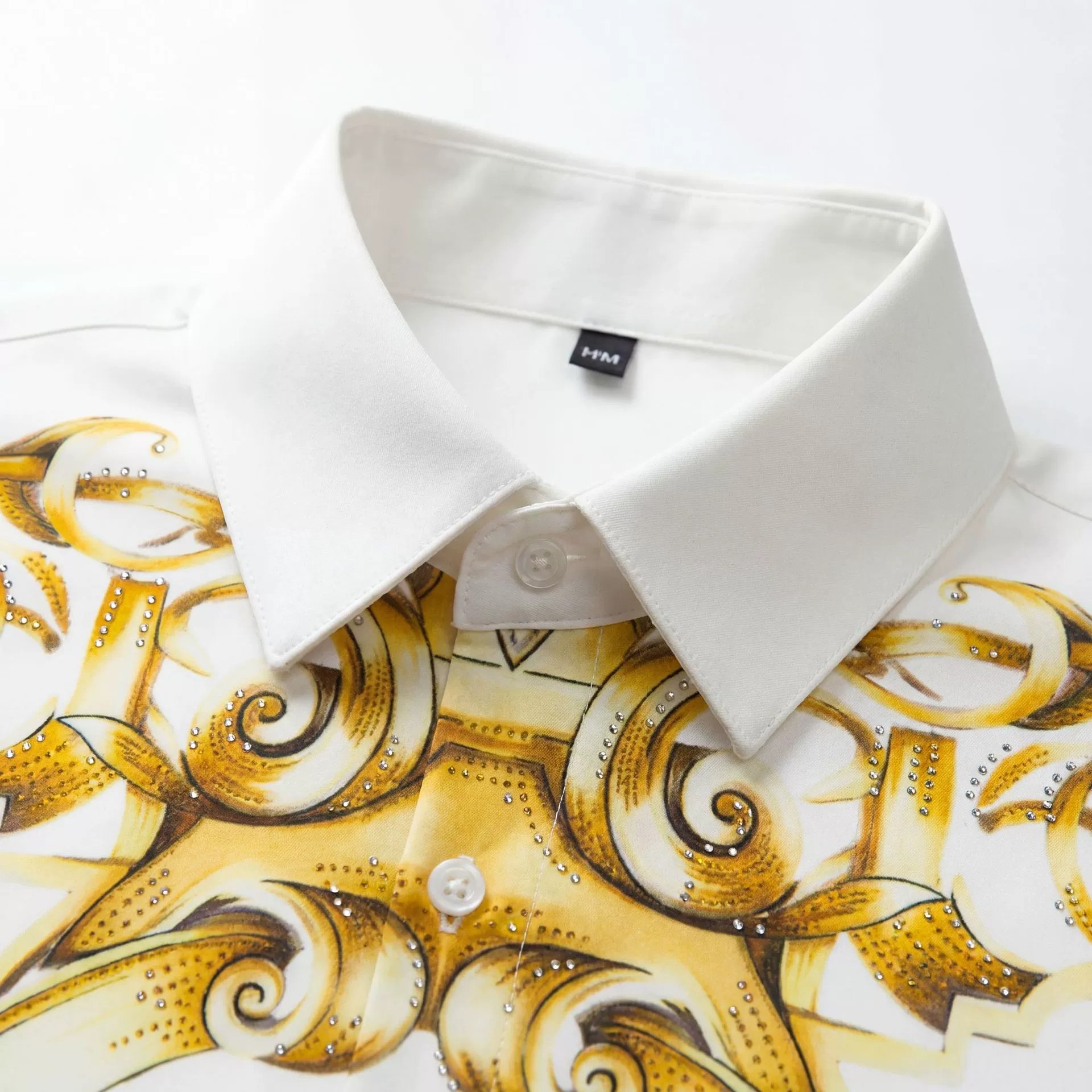 Premium European Royal Rhinestone Digital Print Long Sleeve Shirt view 4
