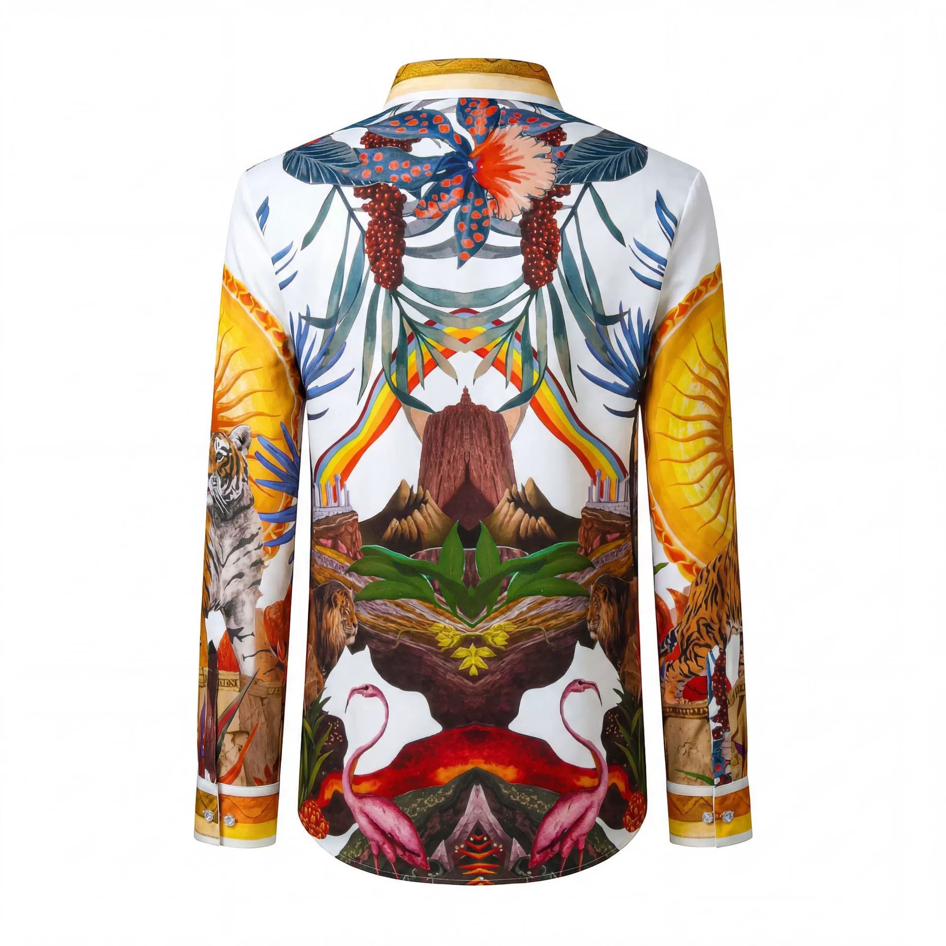 Premium Tiger Rhinestone Digital Print Long Sleeve Shirt view 3
