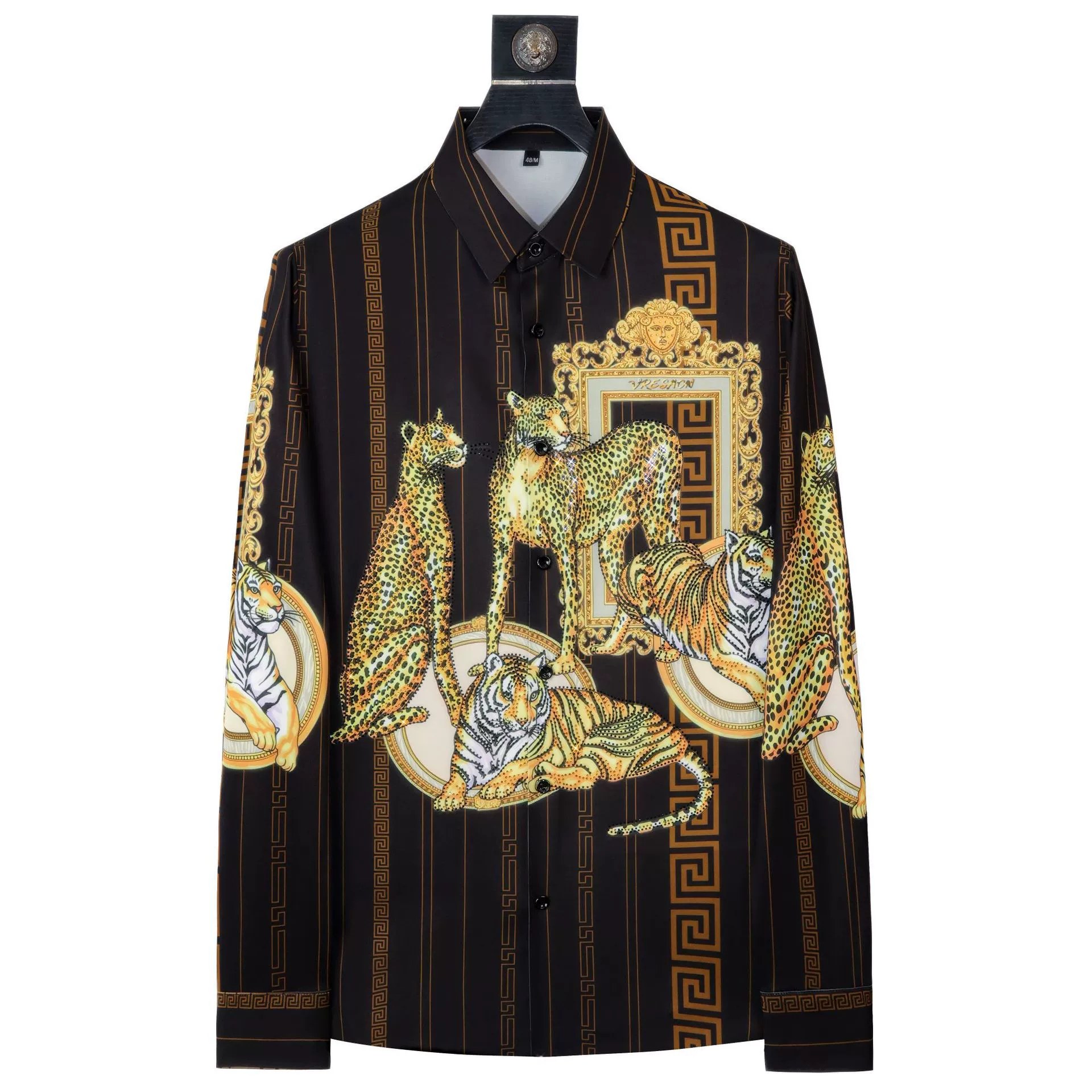 Premium Golden Beast Rhinestone Digital Print Shirt view 7
