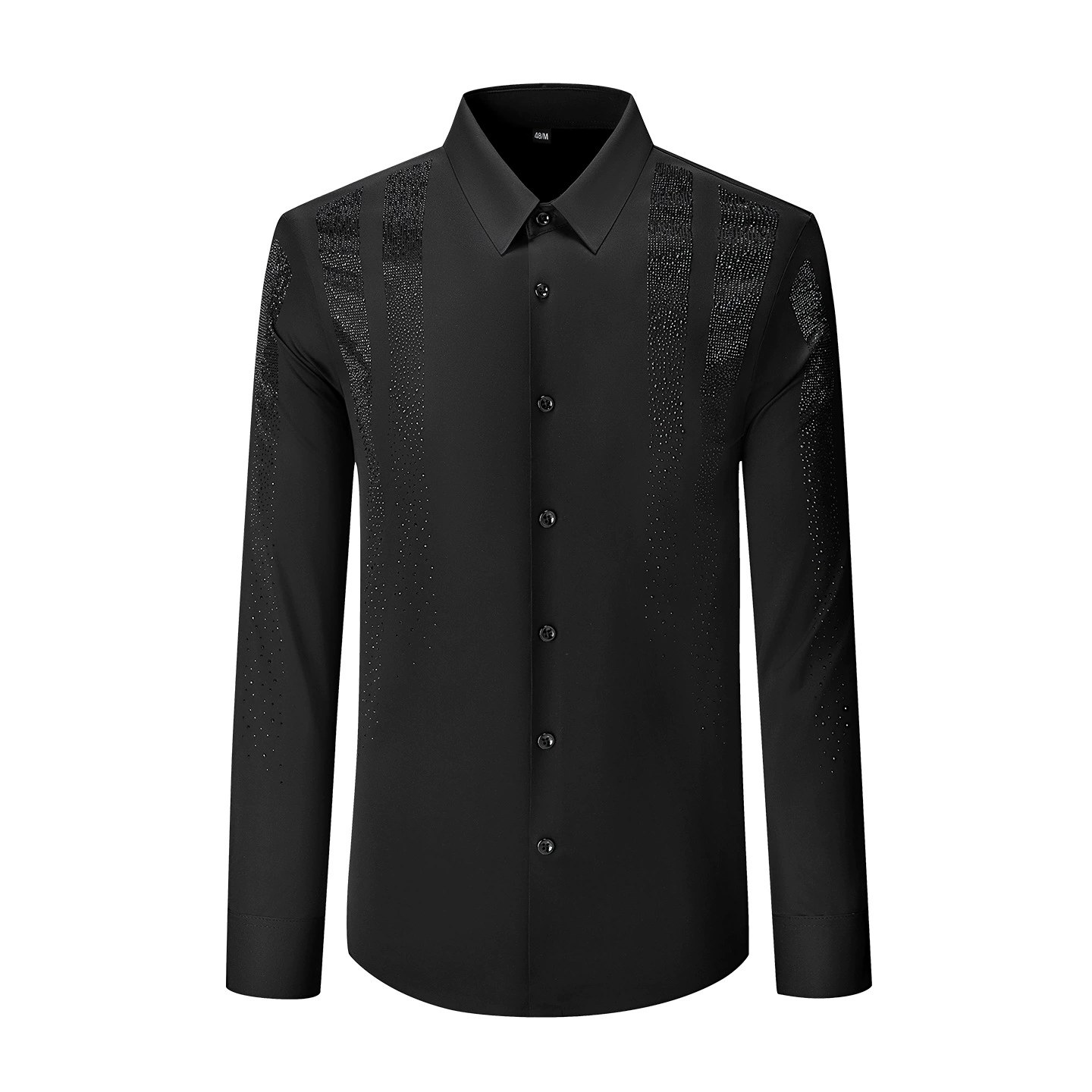 Premium Rhinestone Wrinkle Resistant Long Sleeve Shirt view 5