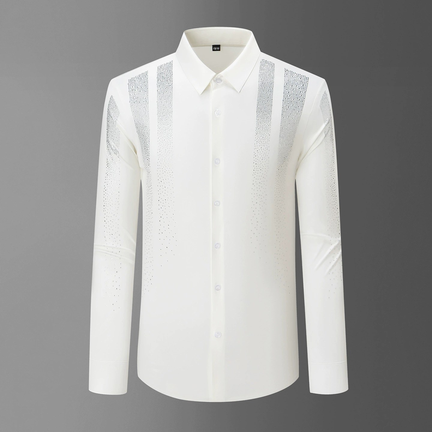 Premium Rhinestone Wrinkle Resistant Long Sleeve Shirt view 6