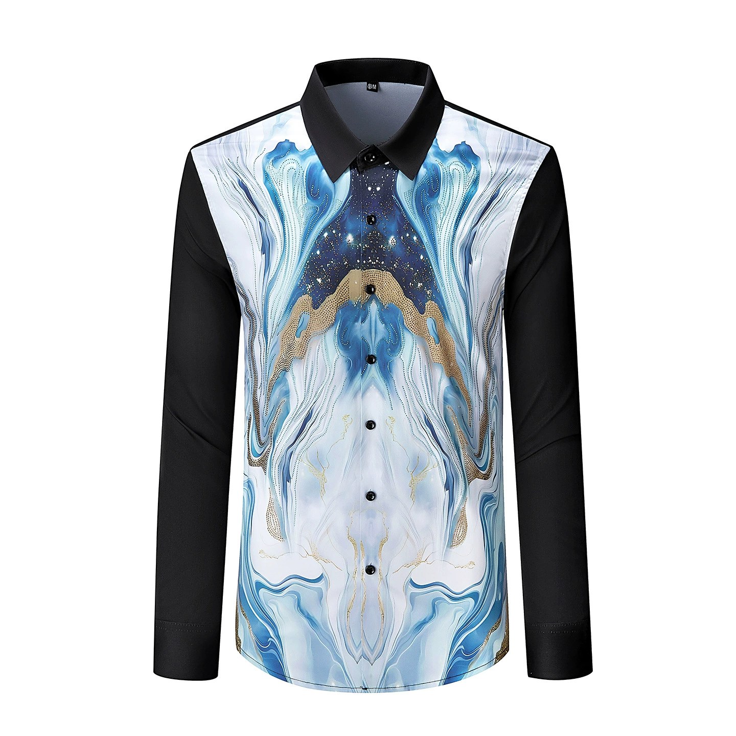 Premium Rhinestone Digital Print Long Sleeve Shirt view 5