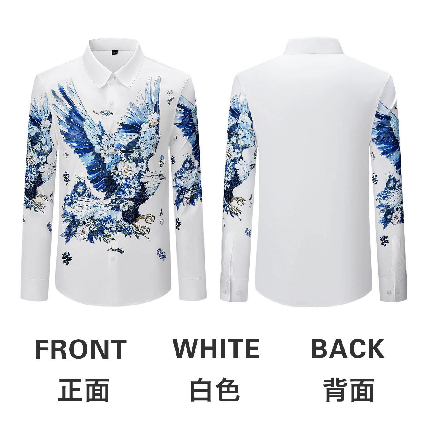 Premium Rhinestone 3D Digital Print Loose Long Sleeve Shirt view 6