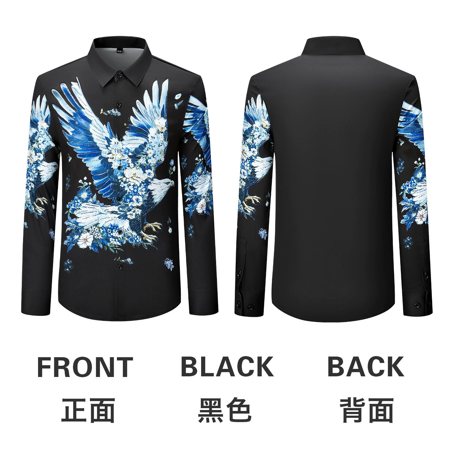 Premium Rhinestone 3D Digital Print Loose Long Sleeve Shirt view 7