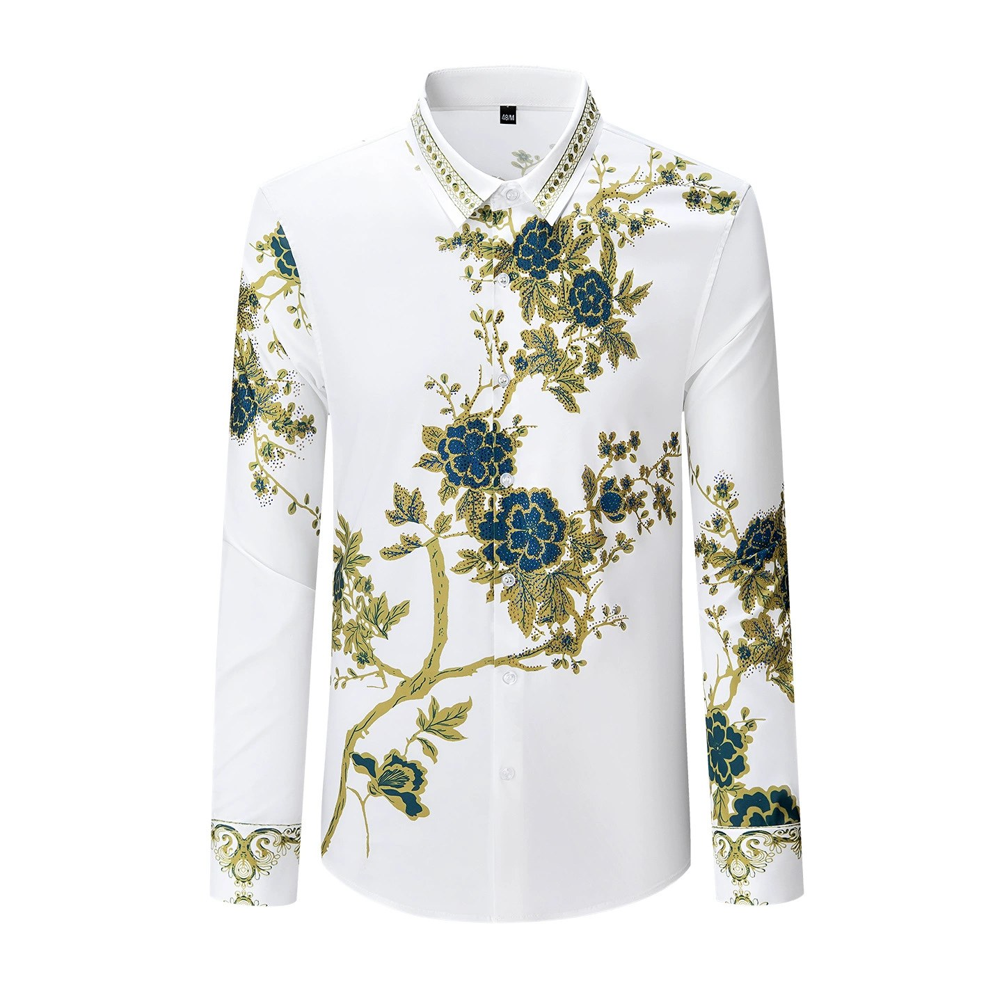 Premium Rhinestone Printed Loose Long Sleeve Shirt view 5