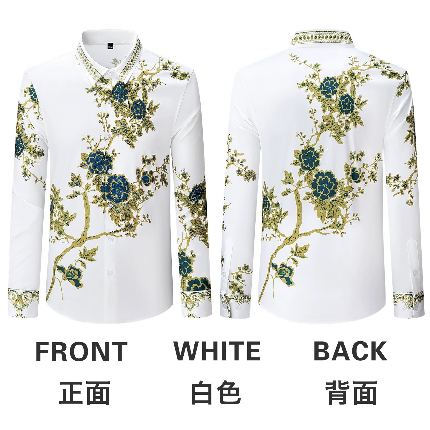 Premium Rhinestone Printed Loose Long Sleeve Shirt view 6